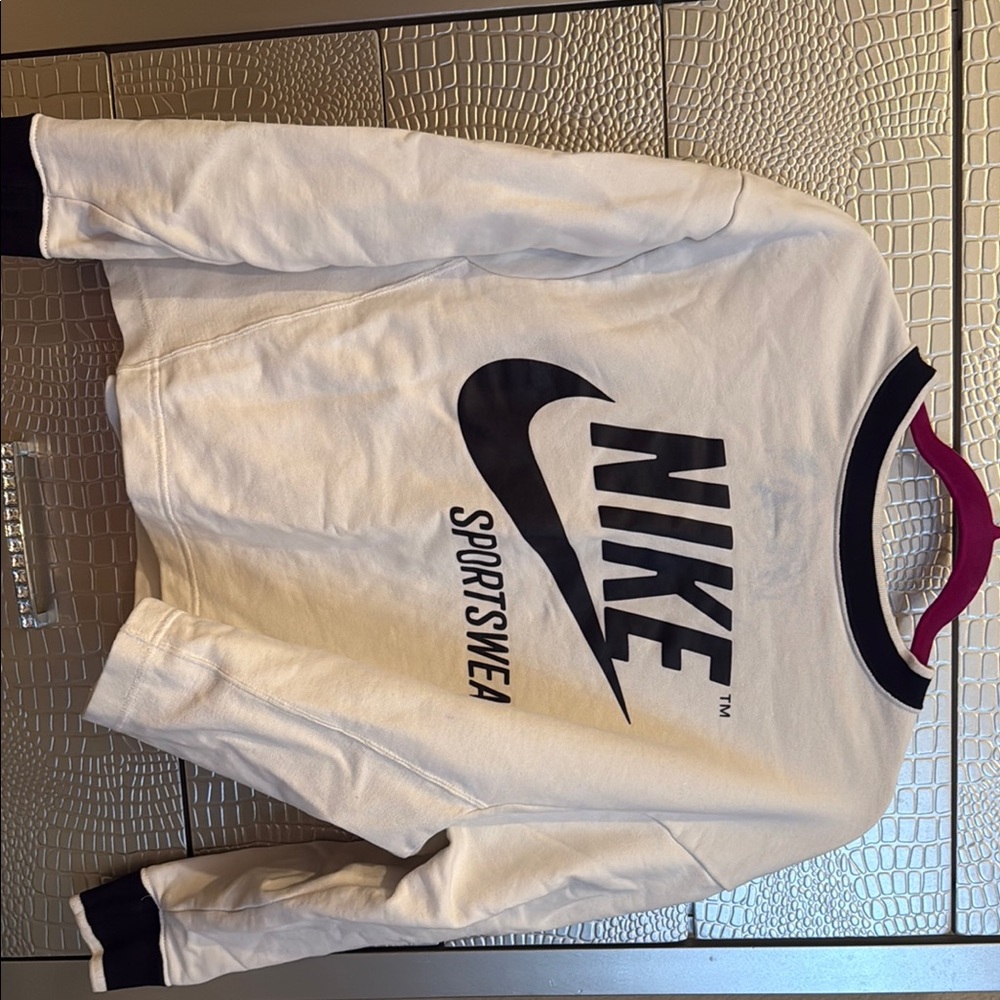 Nike White Sweatshirt with Black Logo